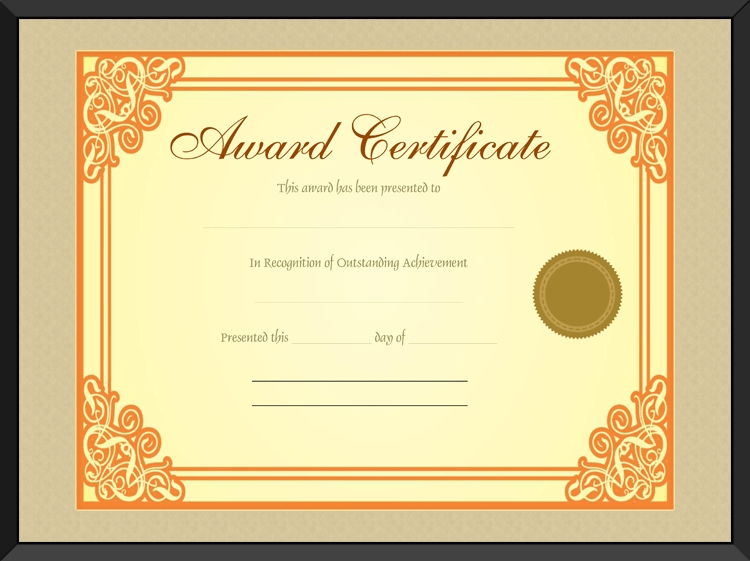 Gold Award Certificate Template – Get Certificate Templates With Sample Award Certificates Templates