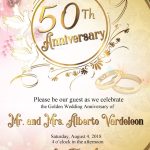Golden Wedding Themes: Very Elegant 50Th Wedding Anniversary Sample For Sample Wedding Invitation Cards Templates