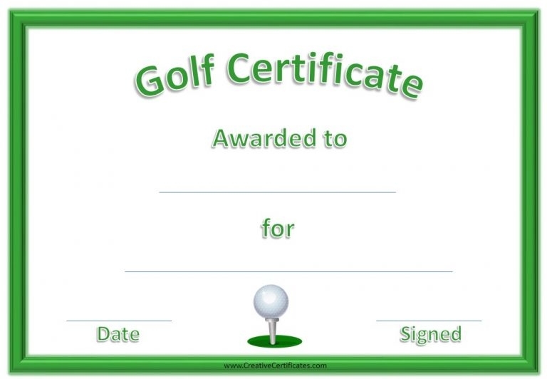 Golf Certificate Templates For Word 10 – Best Templates Ideas With Regard To Golf Certificate Templates For Word