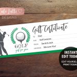 Golf Gift Certificate Editable Template Printable | Etsy with regard to Golf Gift Certificate Template