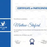 Golf Participation Certificate Design Template In Psd, Word Pertaining To Golf Certificate Template Free