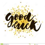 Good Luck Text Lettering Calligraphy Phrase Black Gold Stock Throughout Good Luck Banner Template