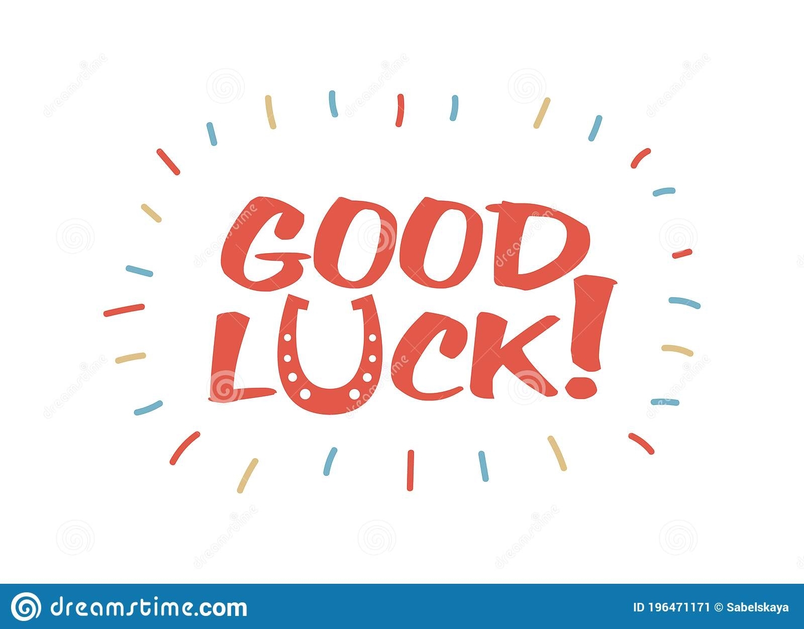 Good Luck Wish Design Or Banner In Red Letters, Vector Illustration Throughout Good Luck Banner Template