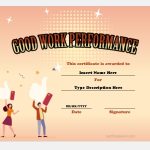 Good Work Performance Certificate Templates For Word | Free Within Free Certificate Templates For Word 2007