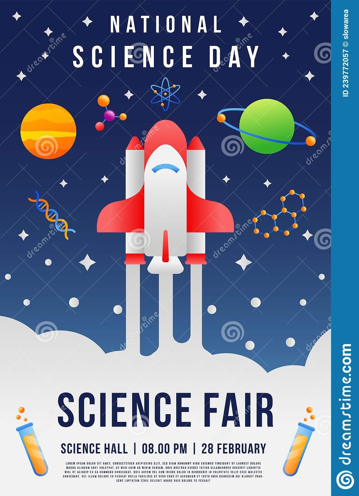 Gradient National Science Day Vertical Poster Banner For Science Fair For Science Fair Banner Template