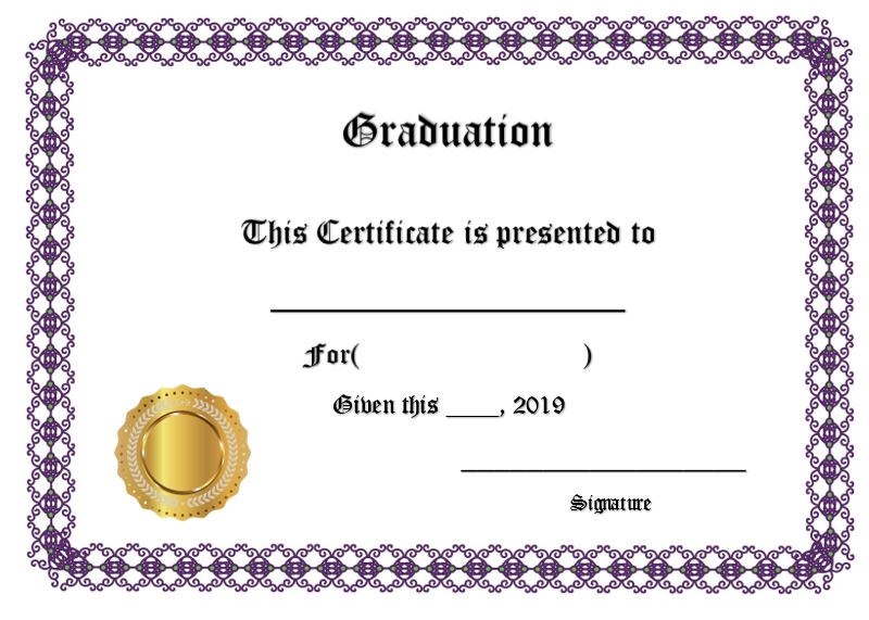 Graduation Certificate Templates – Best Samples In Graduation Certificate Template Word
