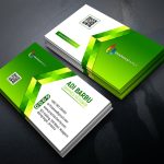 Green Abstract Business Card Free Psd Template – Graphicsfamily With Psd Visiting Card Templates