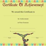 Gymnastics Floor Exercise Certificate Of Achievement Template Download With Regard To Gymnastics Certificate Template