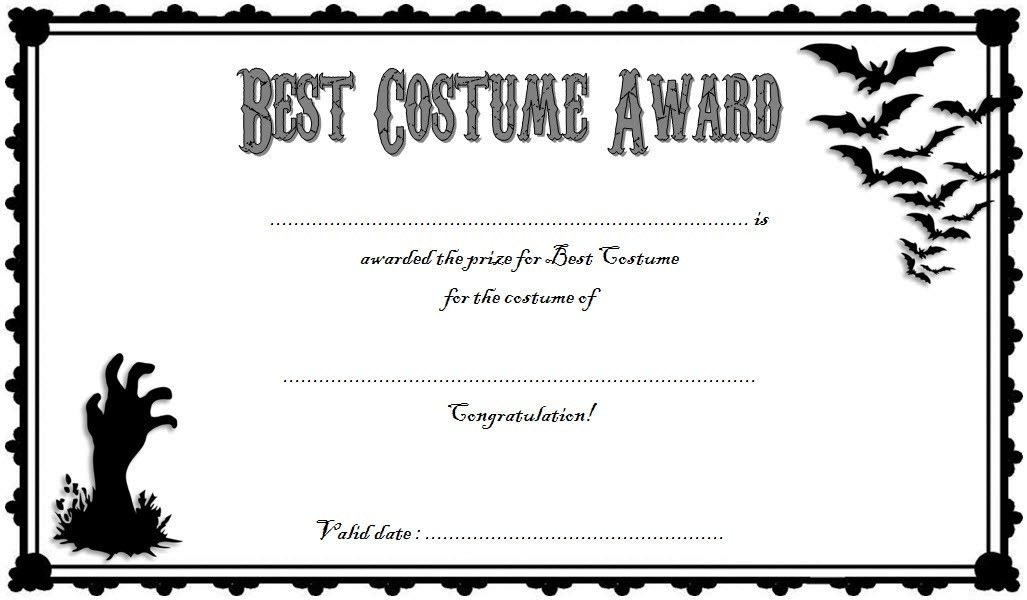 Halloween Costume Certificate Template [7+ Best Designs Free] Throughout Halloween Certificate Template