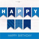 Happy Birthday Banner Cut Out Printable Banner Blue Happy Birthday With Regard To Banner Cut Out Template