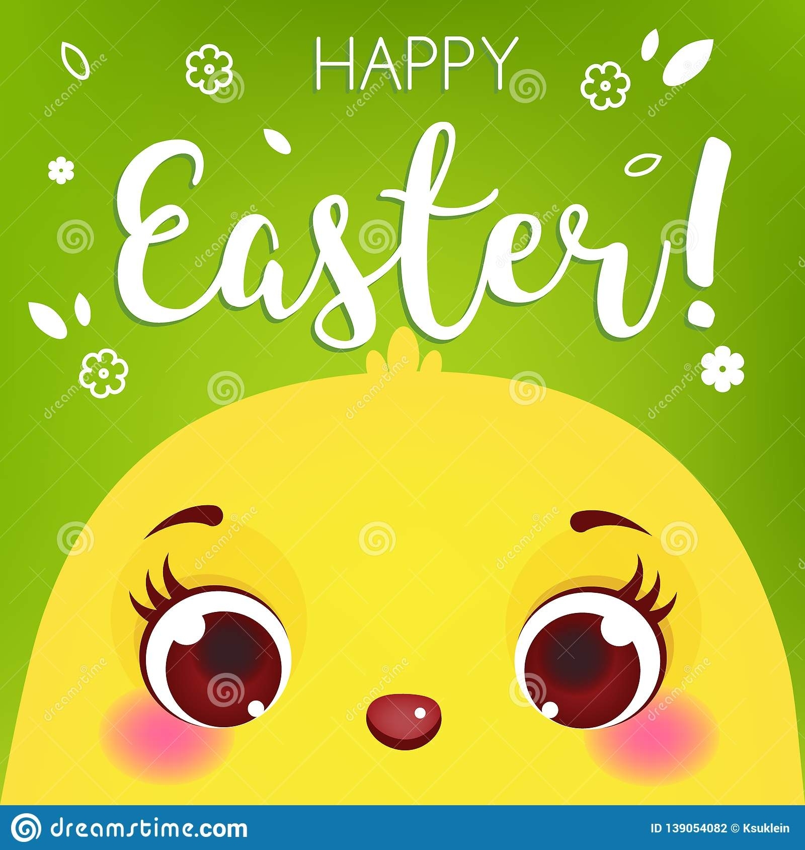 Happy Easter Card Template. Cute Chicken Face. Cartoon Chick. Stock Within Easter Chick Card Template