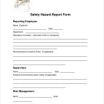 Hazard Report Form Sample For Health And Safety Incident Report Form Template