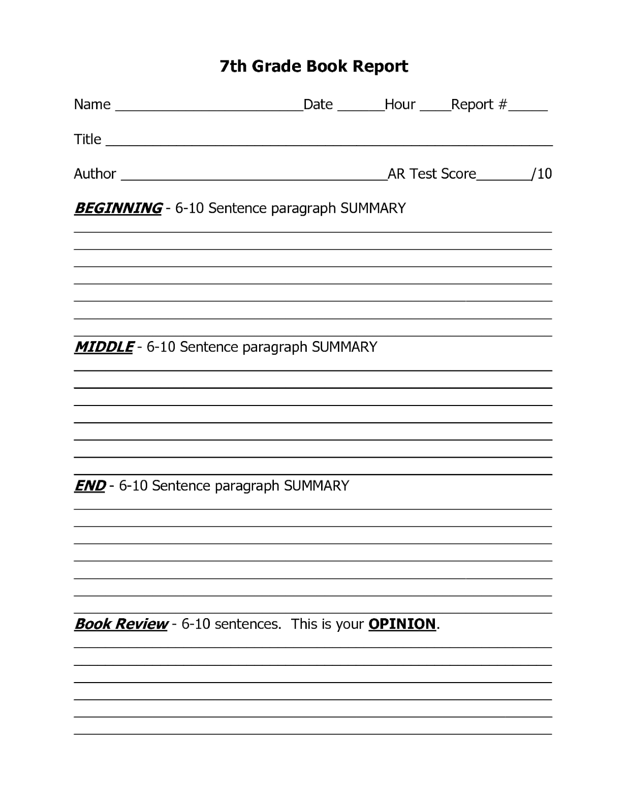 High School Book Report Template with Book Report Template High School
