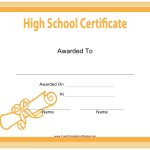 High School Certificate Template Download Printable Pdf | Templateroller With Regard To School Certificate Templates Free