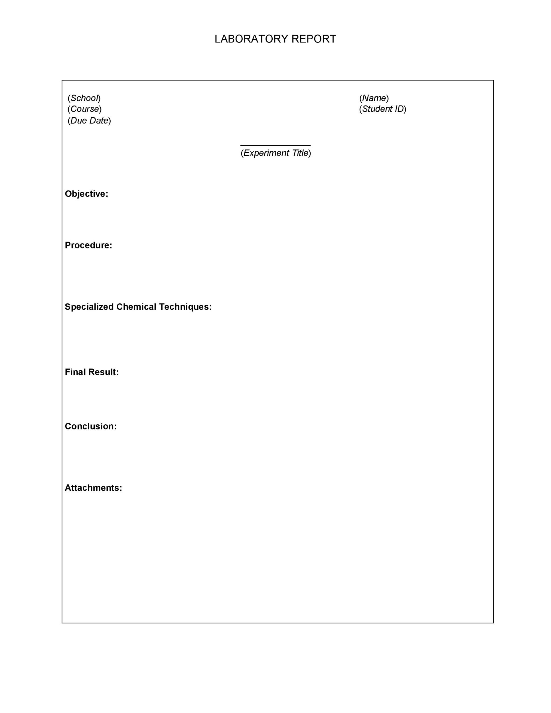 High School Lab Reports – Science Lab Report Template – Fill In The Blanks Throughout Science Experiment Report Template