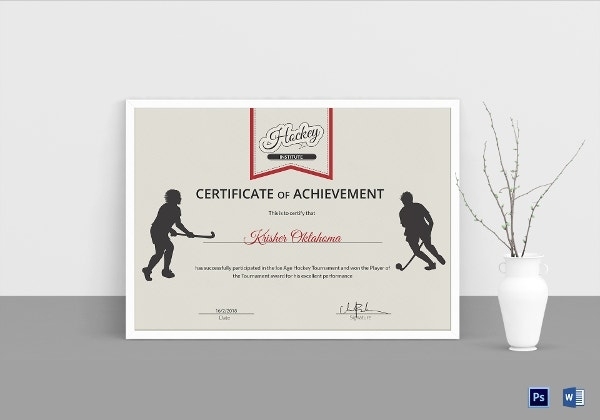 Hockey Certificate - 4 Word, Psd Format Download | Free & Premium Templates Inside Hockey Certificate Templates