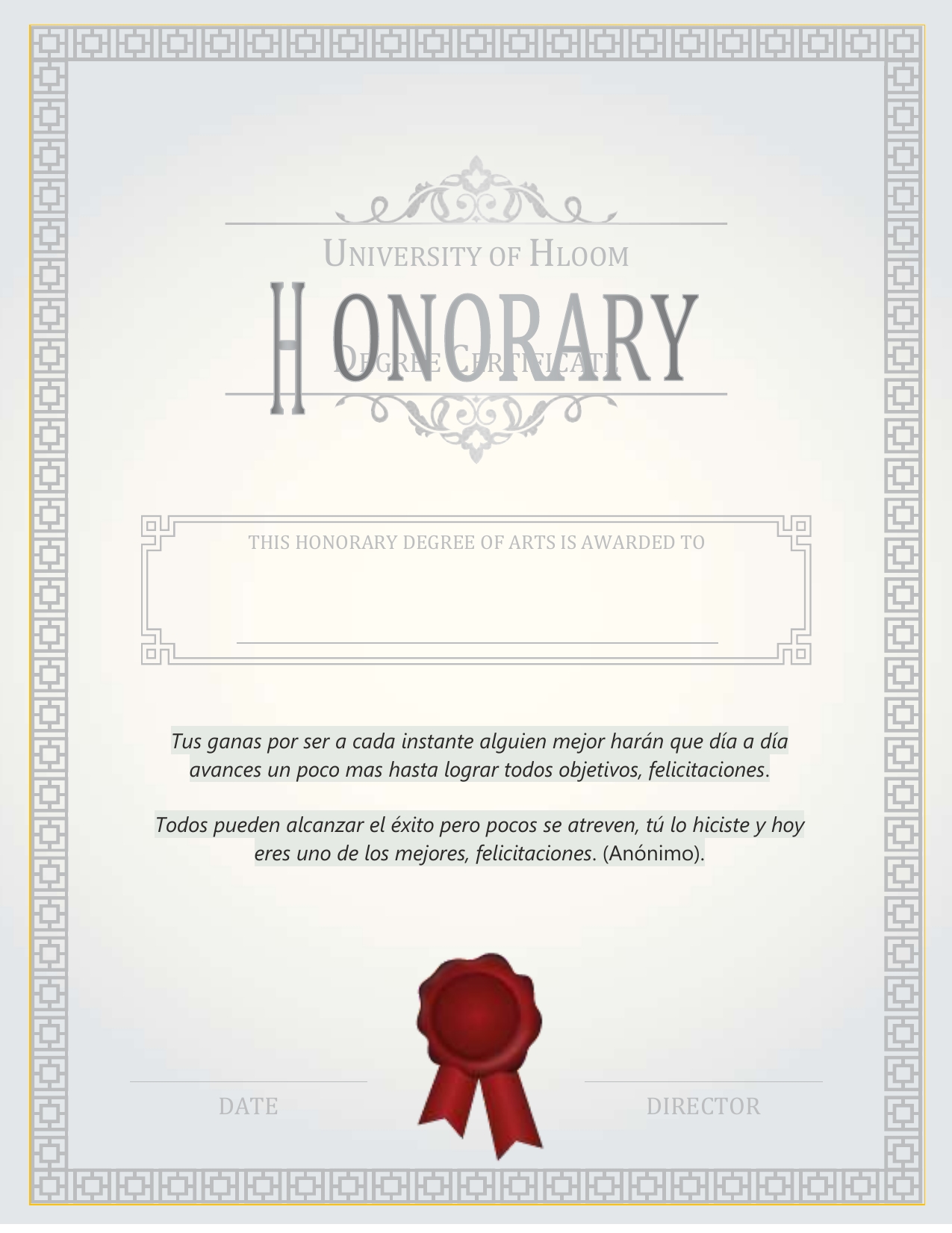 Honorary Doctorate Templates / A Honorary Certificate Intended For Doctorate Certificate Template
