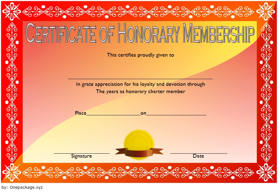 Honorary Life Membership Certificate Template : Certificate And Frames Within Life Membership Certificate Templates