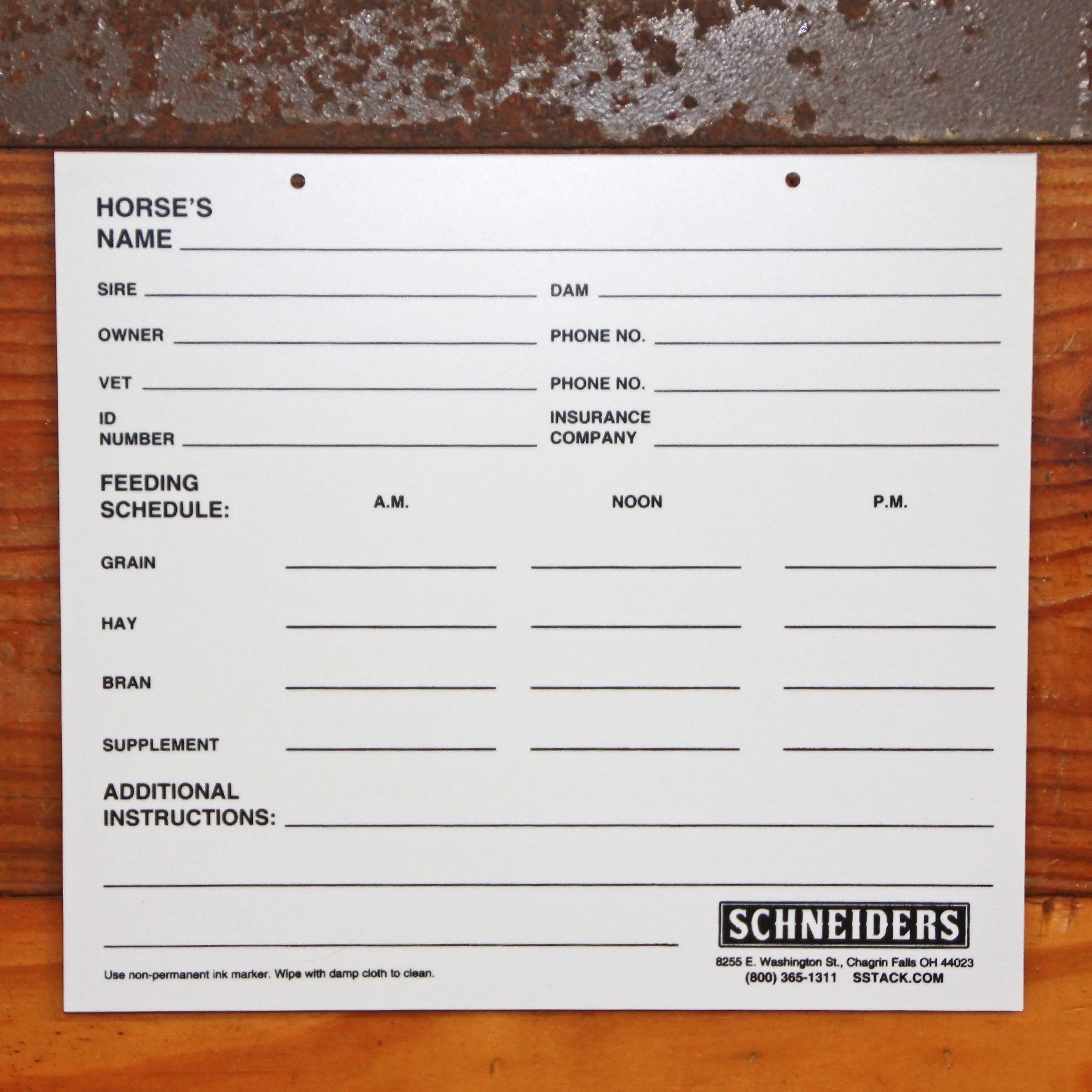 Horse Stall Card Template Intended For Horse Stall Card Template