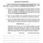 How To Get A Corporate Secretary Certificate Template Doc - Withcatalonia inside Corporate Secretary Certificate Template