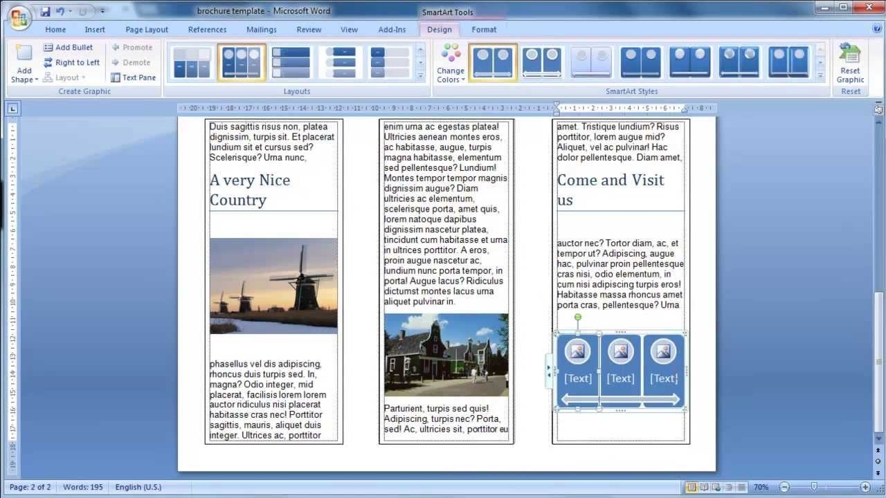 How To Make A Brochure On Microsoft Word 2007 - Carlynstudio Within Brochure Templates For Word 2007