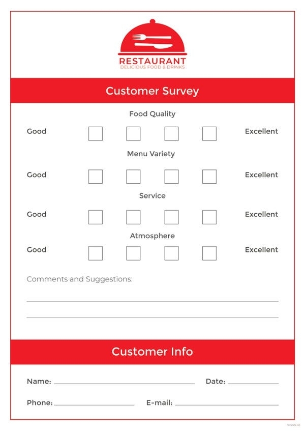 How To Make A Restaurant Comment Card - 5 Templates | Free &amp; Premium within Survey Card Template