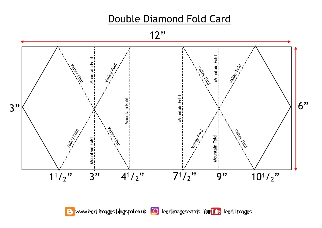Icedimages: Double Diamond Fold Cards With Card Folding Templates Free