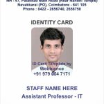 Id Card – Coimbatore – Ph: 97905 47171: College Student Id Card Intended For Faculty Id Card Template