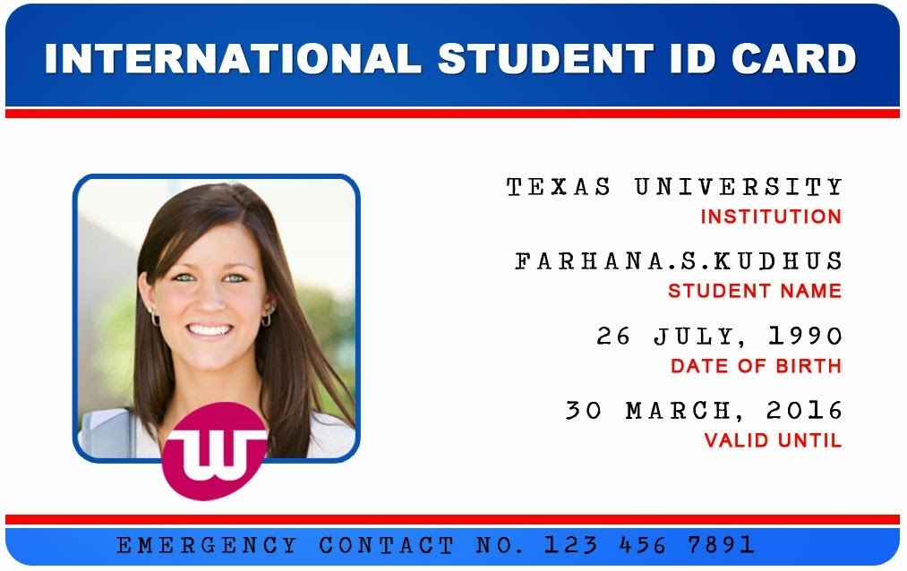 Id Card - Coimbatore - Ph: 97905 47171: International University In Student Information Card Template