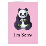 I'M Sorry Cute Sad Panda Drawing Card Template | Zazzle Regarding Sorry Card Template