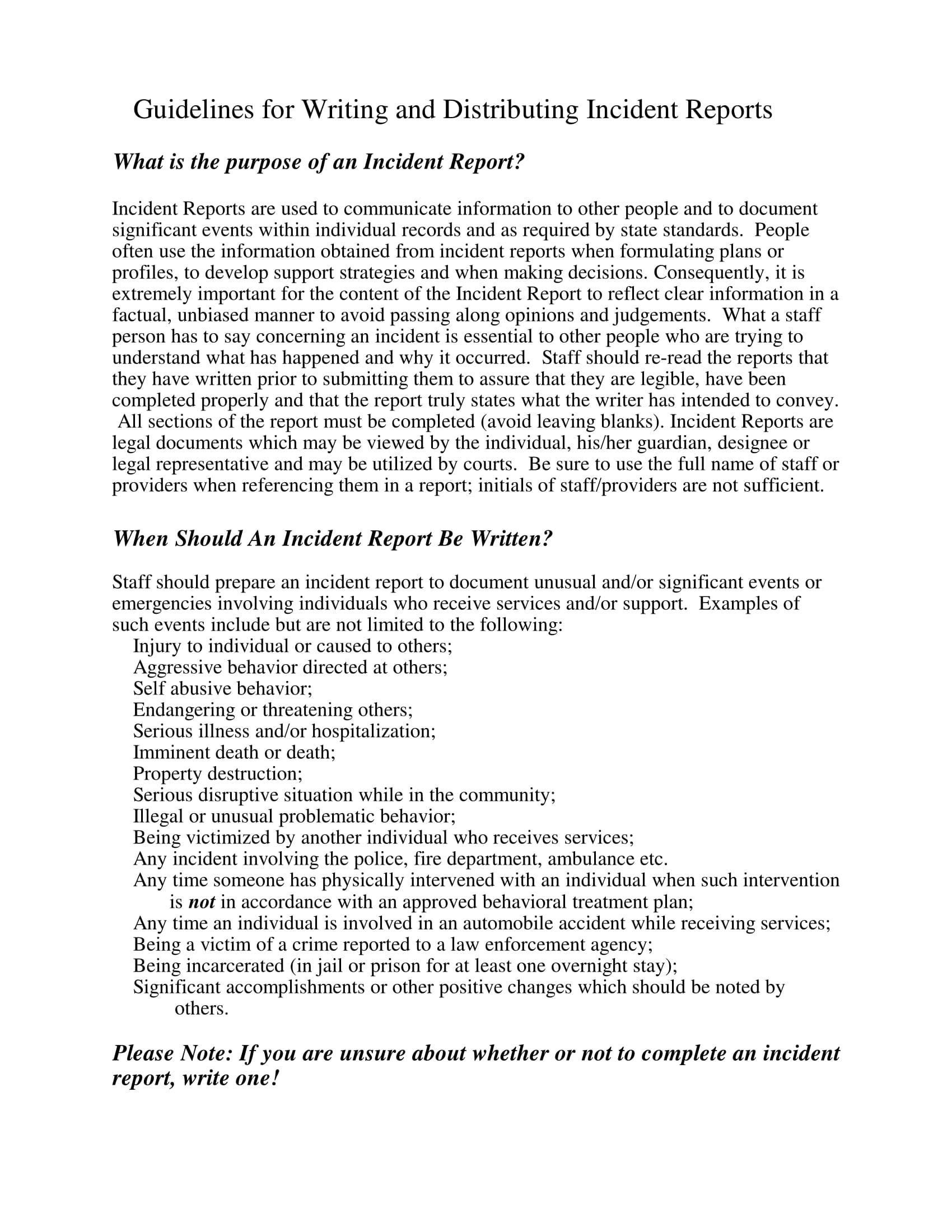 Incident Report Writing Examples - 9+ Pdf | Examples regarding Template On How To Write A Report