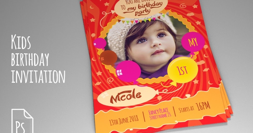 Indesign Templates Indesign Templates: Kids Birthday Invitation Psd Vol. 2 Within Birthday Card Template Indesign