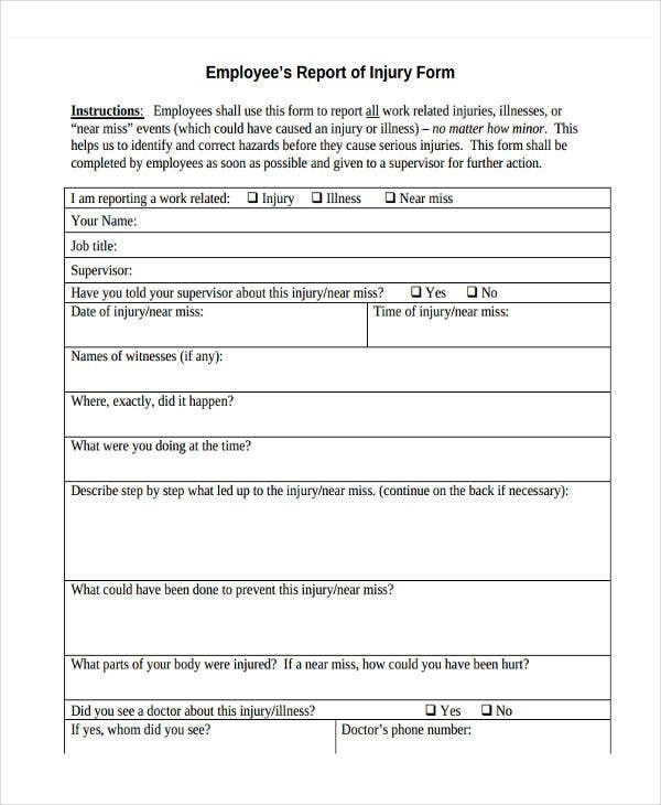 Injury Incident Report Template | Pdf Template Pertaining To Ohs Incident Report Template Free
