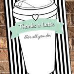 Instant Download Thanks A Latte Thank You Card Printable Digital By For Thanks A Latte Card Template