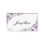 Instant Download – Wedding Place Card Template – Chic Bouquet (Plum With Ms Word Place Card Template