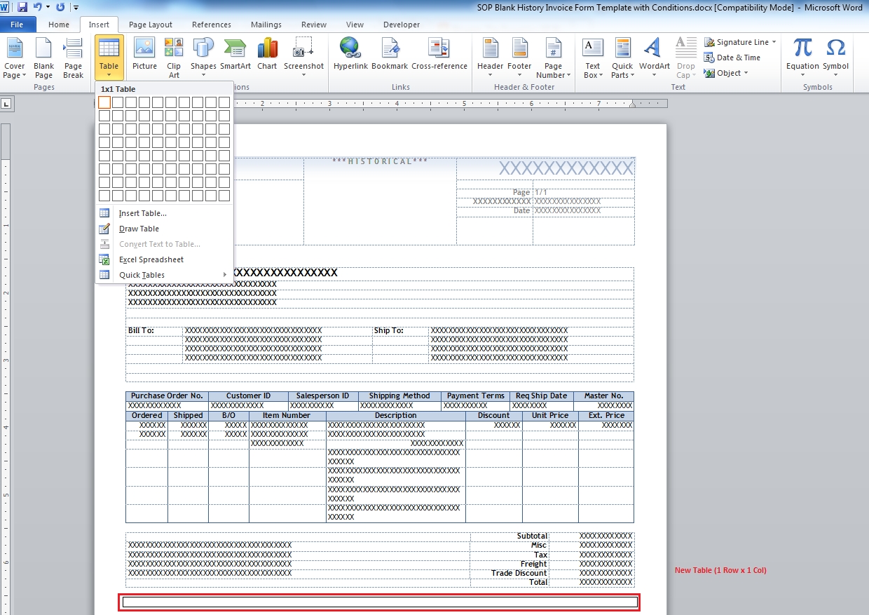 Invoice Templates For Word 2010 - Mertqwi Throughout Invoice Template Word 2010