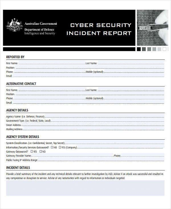 It Security Incident Report Sample | Master Of Template Document For It Incident Report Template