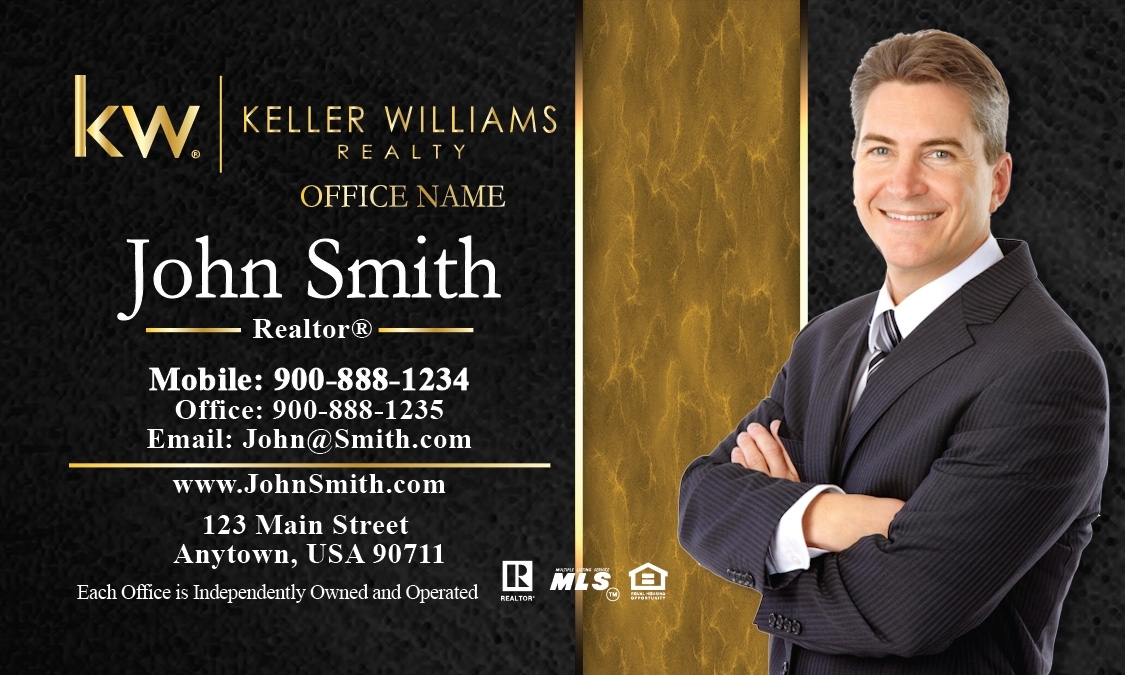 Keller Williams Business Card Modern Black And Gold – Design #103194 Regarding Keller Williams Business Card Templates