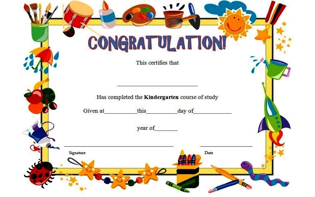 Kindergarten Diploma Certificate Templates: 10+ Designs Free In Graduation Certificate Template Word