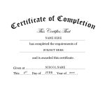 Kindergarten Preschool Certificate Of Completion Word | Templates At inside Free Certificate Of Completion Template Word