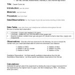 Lab Report Format For As Chemistry with Lab Report Template Chemistry