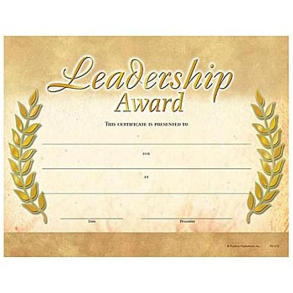 Leadership Award Gold Foil Stamped Certificates | Positive Promotions In Leadership Award Certificate Template