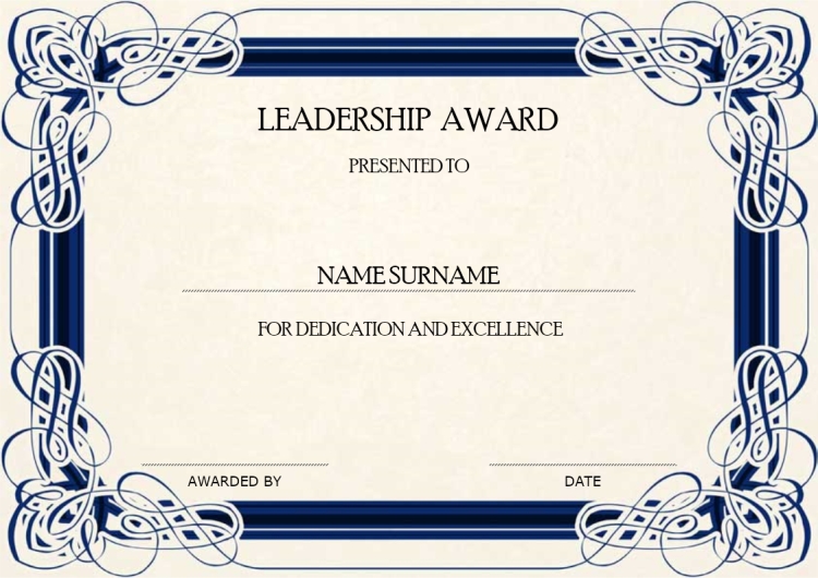 Leadership Award | Mydraw Within Leadership Award Certificate Template