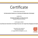 Learning And Collaboration Technologies Best Paper Award | Hci inside International Conference Certificate Templates
