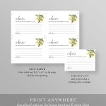 Lemon Advice Card Template, Editable Citrus Bridal Shower Advice For Marriage Advice Cards Templates