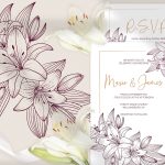 Lilies Wedding Invitation Template Floral Printable Cards By Paw Studio For Invitation Cards Templates For Marriage