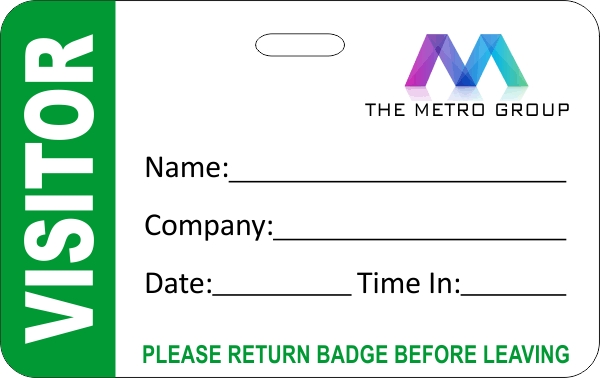 Logo Visitor Reusable Name Badge - Name Tag Wizard Regarding Visitor Badge Template Word