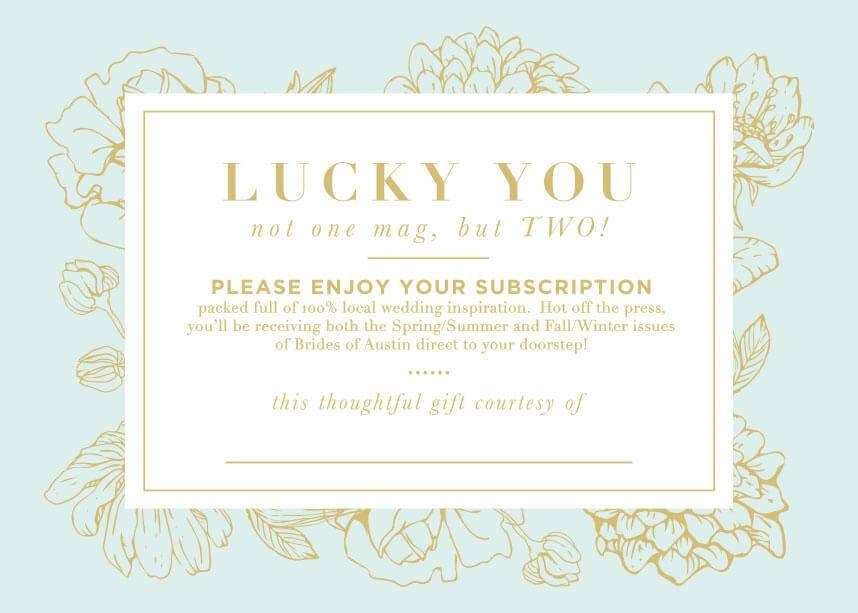 Magazine Subscription - One Year | Brides Of Austin Throughout Magazine Subscription Gift Certificate Template