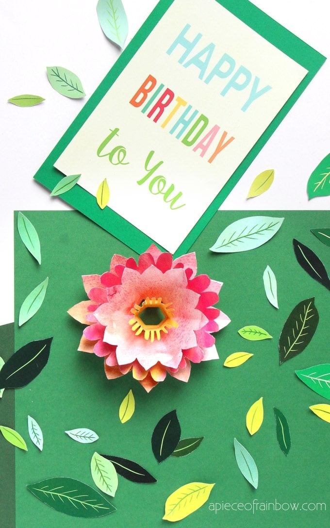Make A Birthday Card With Pop Up Watercolor Flower {Free Designs} – A Intended For Happy Birthday Pop Up Card Free Template
