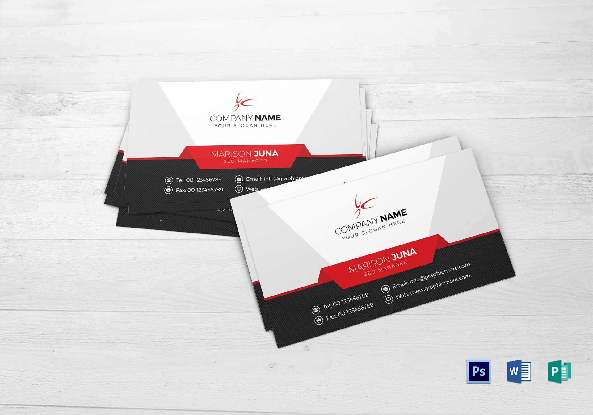 Manager Business Card Design Template In Word, Psd, Publisher Pertaining To Professional Name Card Template